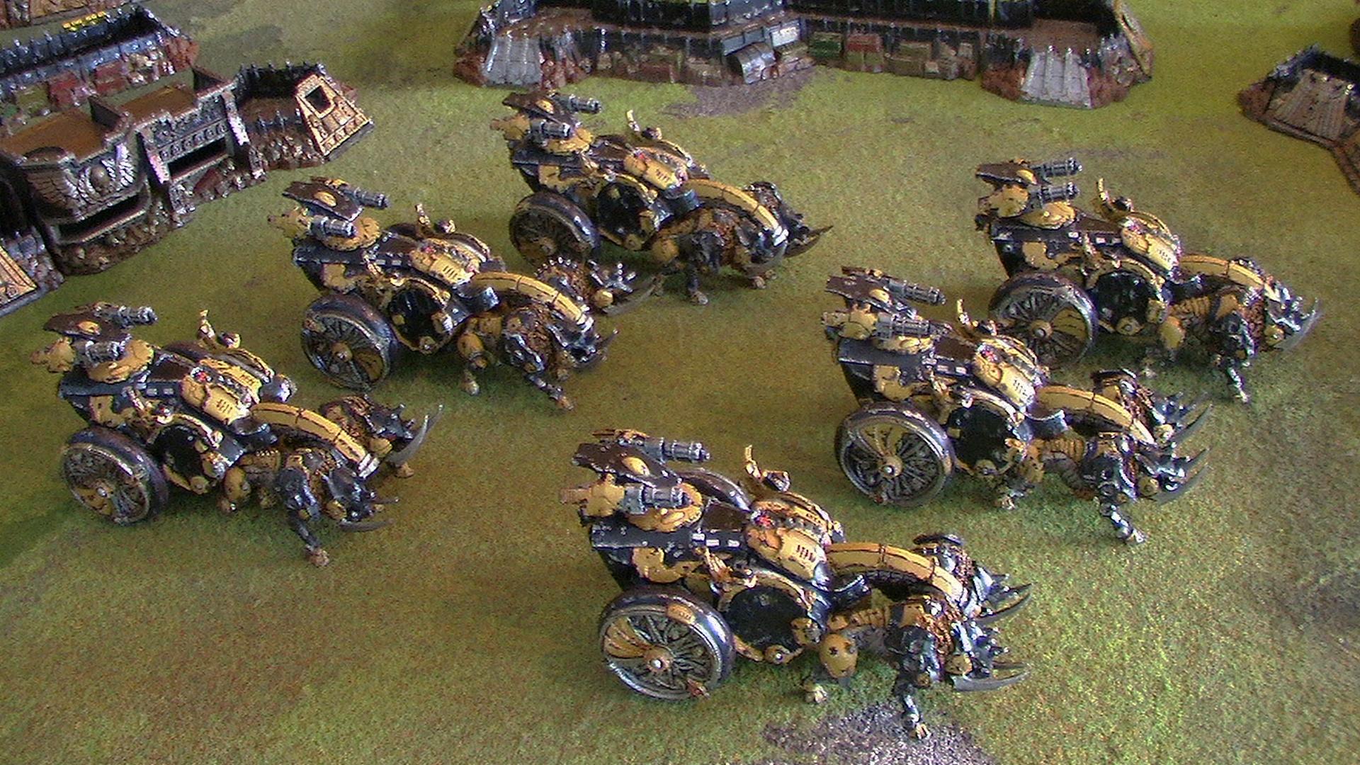 Figurines Warhammer Beastmen – Chariot, Gors, Standard – Peintes Et Assemblées